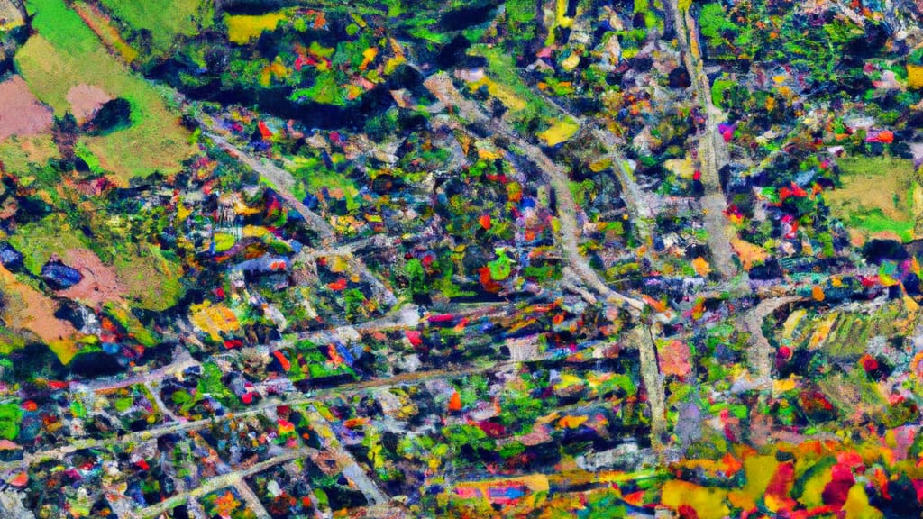 Carmel, New York painted from the sky