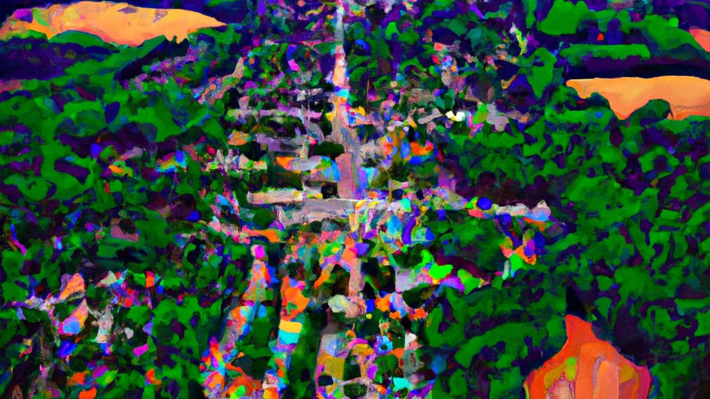Carrboro, North Carolina painted from the sky