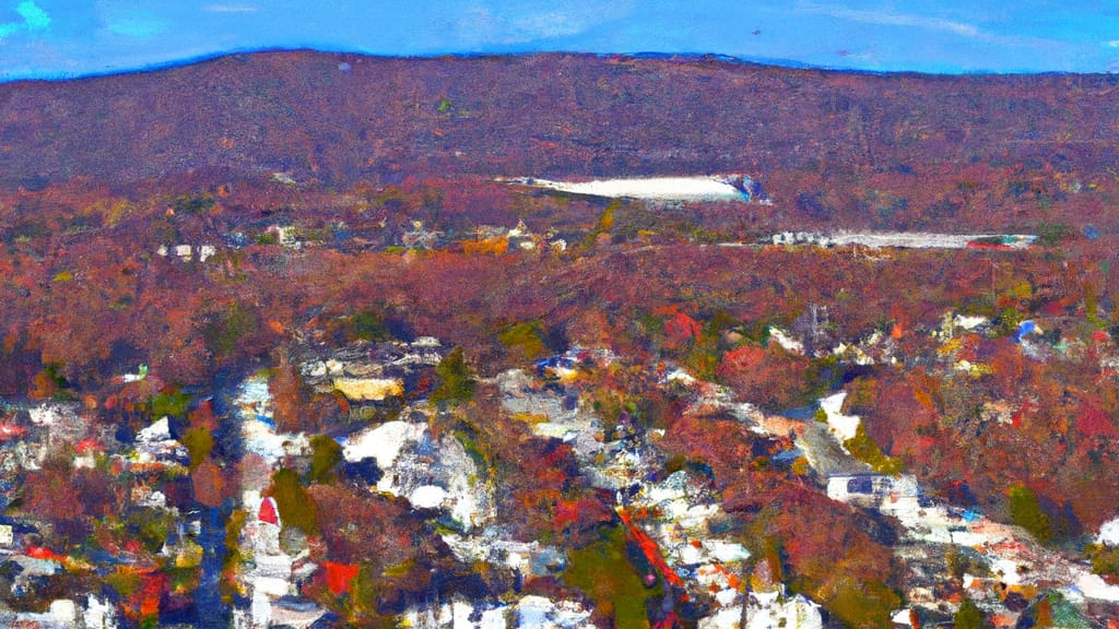 Centreville, Virginia painted from the sky