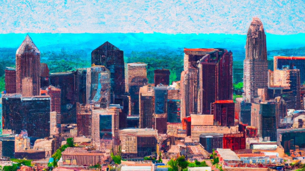Charlotte, North Carolina painted from the sky