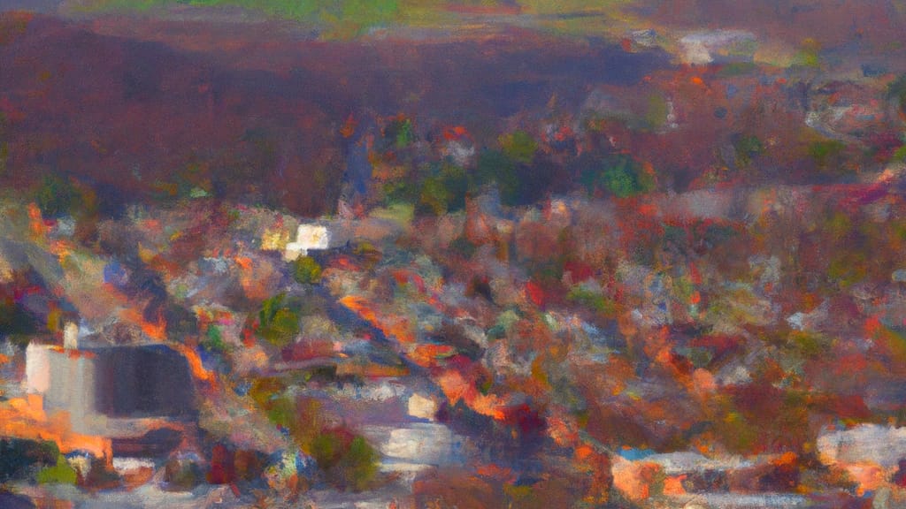 Charlottesville, Virginia painted from the sky