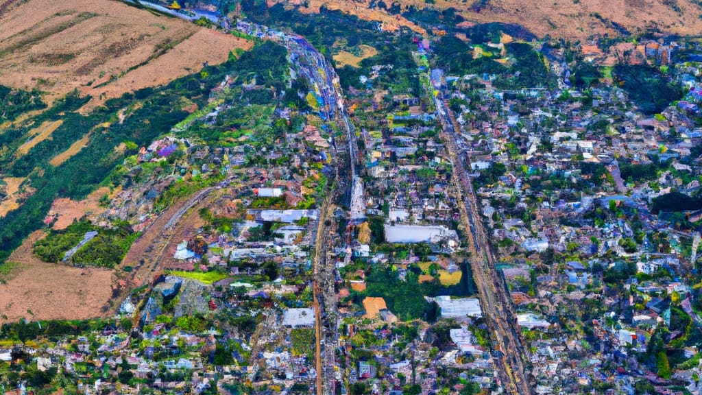 Cheney, Washington painted from the sky