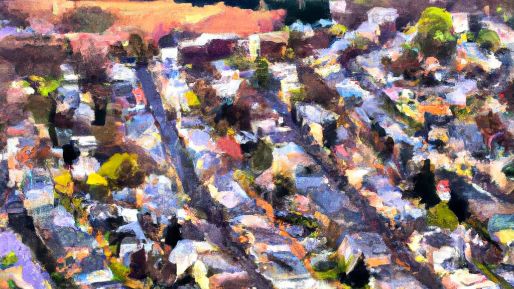 Chester, New Jersey painted from the sky