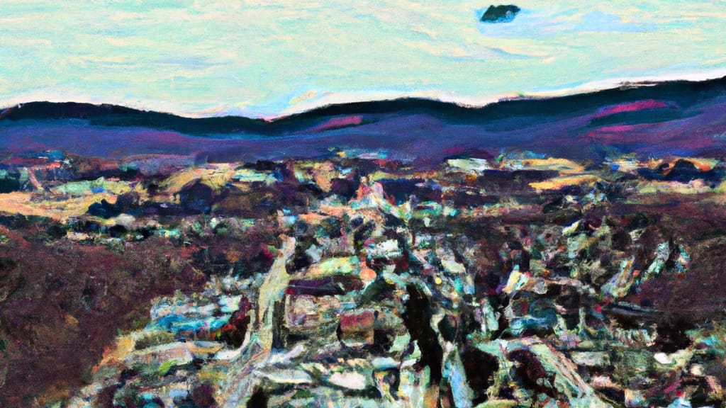 Christiansburg, Virginia painted from the sky