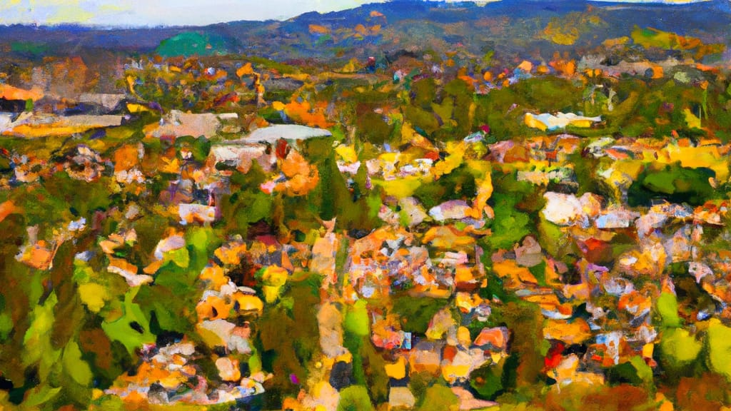 Claremont, California painted from the sky