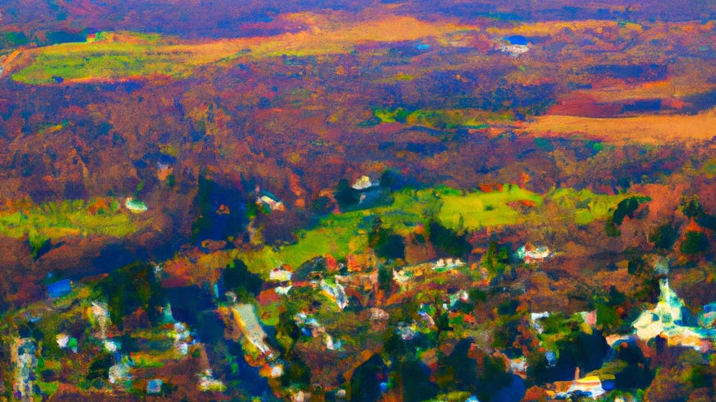 Claverack, New York painted from the sky