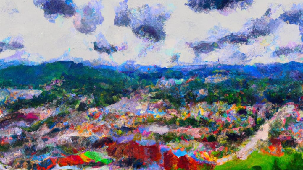 Clemmons, North Carolina painted from the sky
