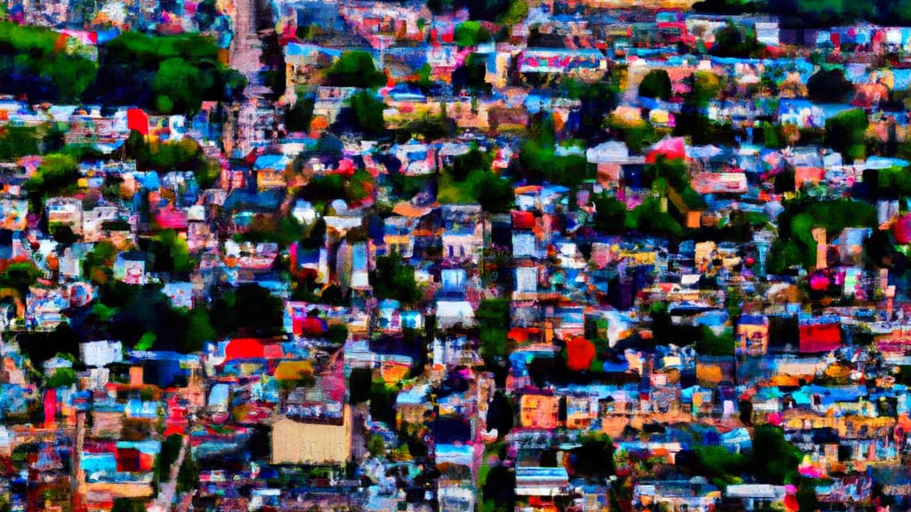 Clifton Heights, Pennsylvania painted from the sky