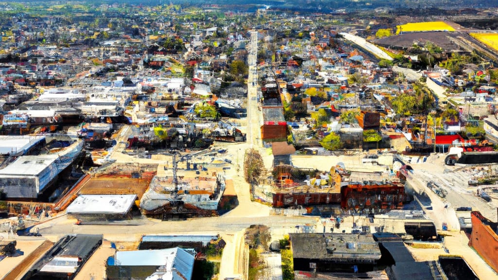 Clinton, Illinois painted from the sky