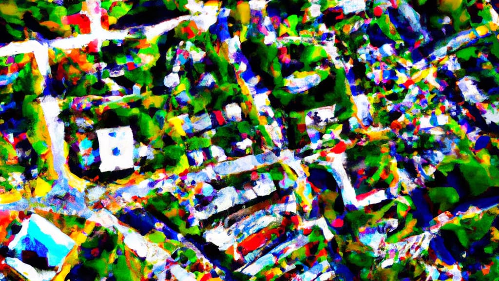 Clinton, Massachusetts painted from the sky