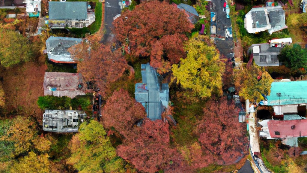 Clinton, New Jersey painted from the sky