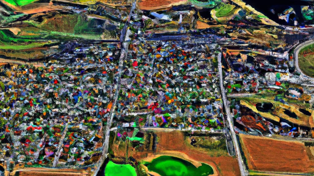 Colona, Illinois painted from the sky