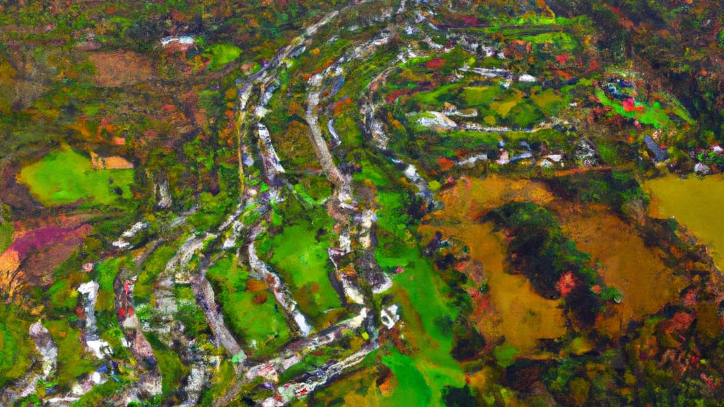 Colts Neck, New Jersey painted from the sky