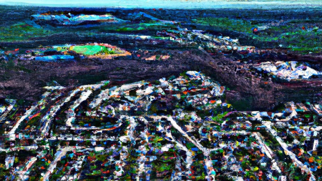 Commack, New York painted from the sky
