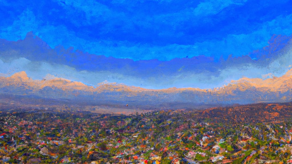 Corona, California painted from the sky