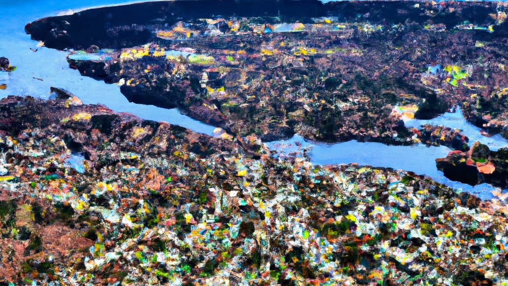Cumberland, Rhode Island painted from the sky