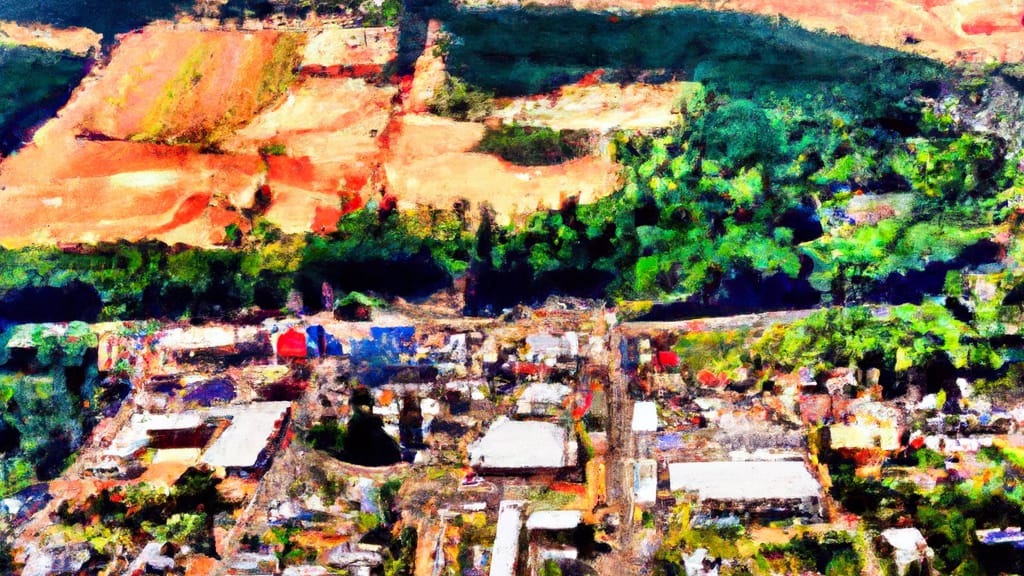 Dallas, Oregon painted from the sky