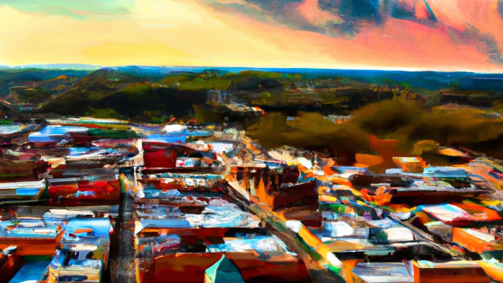 Danville, Kentucky painted from the sky