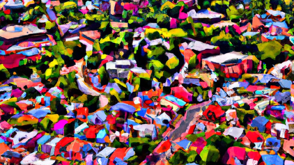 Davidson, North Carolina painted from the sky