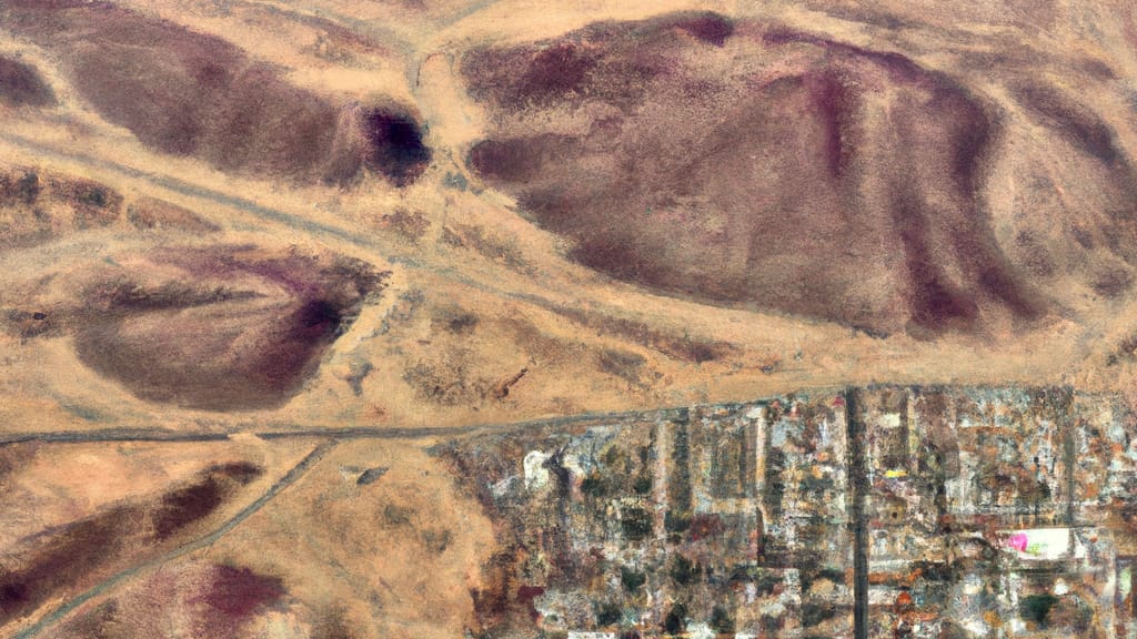 Dayton, Nevada painted from the sky