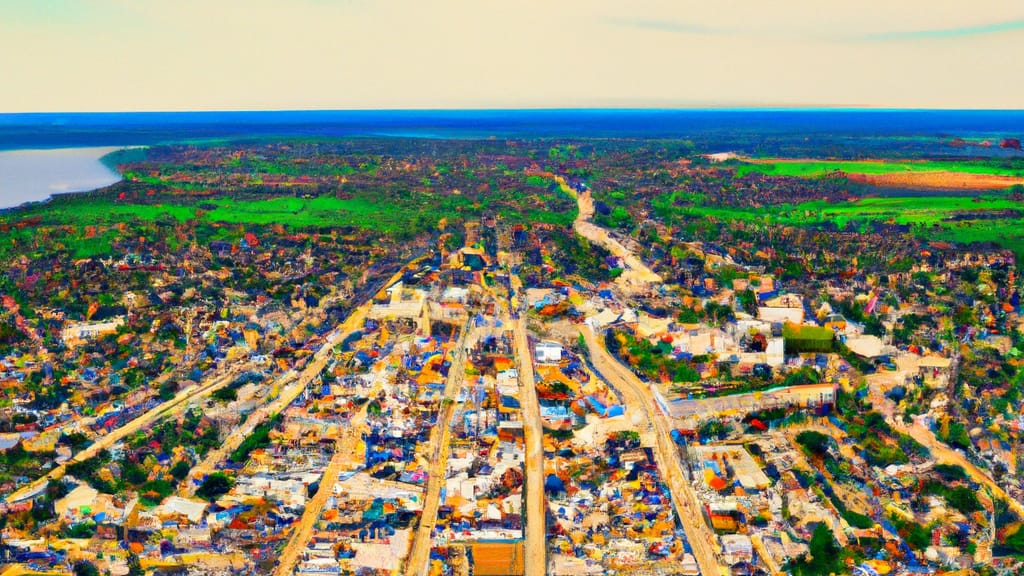 De Pere, Wisconsin painted from the sky