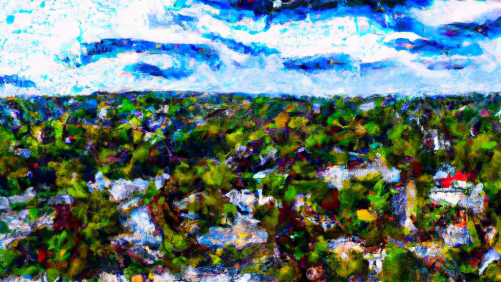 Demarest, New Jersey painted from the sky