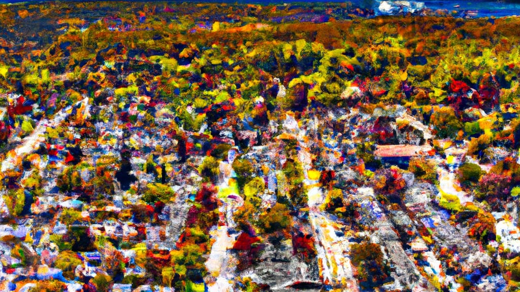 Derby, Connecticut painted from the sky