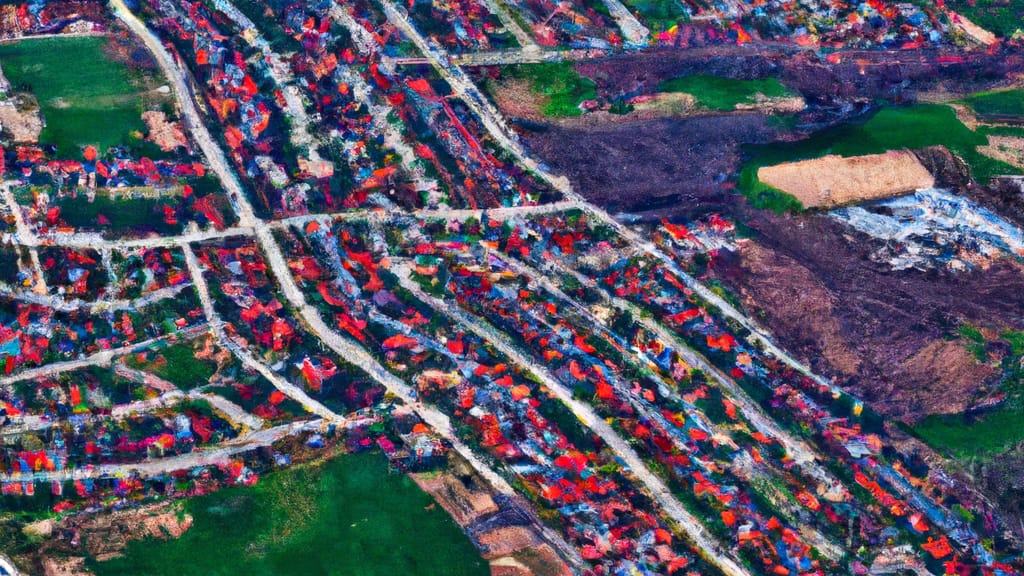 Des Plaines, Illinois painted from the sky