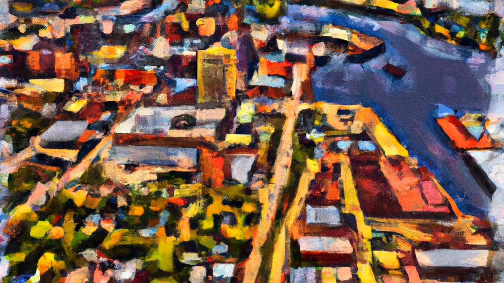 Duluth, Minnesota painted from the sky