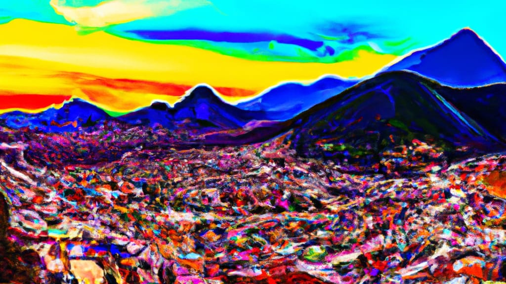 Durango, Colorado painted from the sky