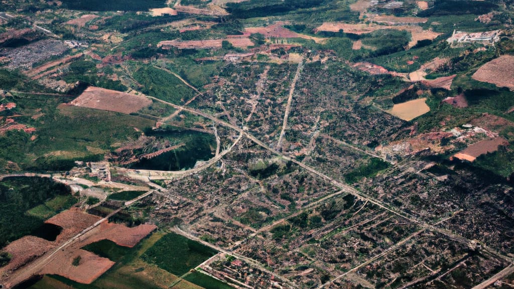 Dyer, Indiana painted from the sky