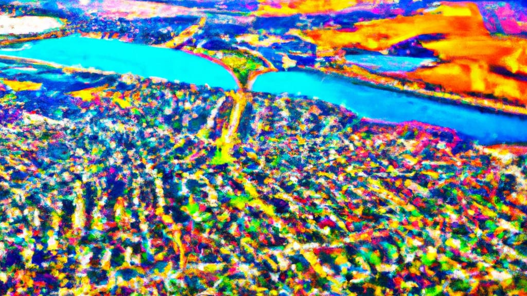 East Islip, New York painted from the sky