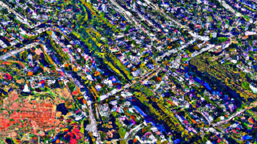 East Longmeadow, Massachusetts painted from the sky