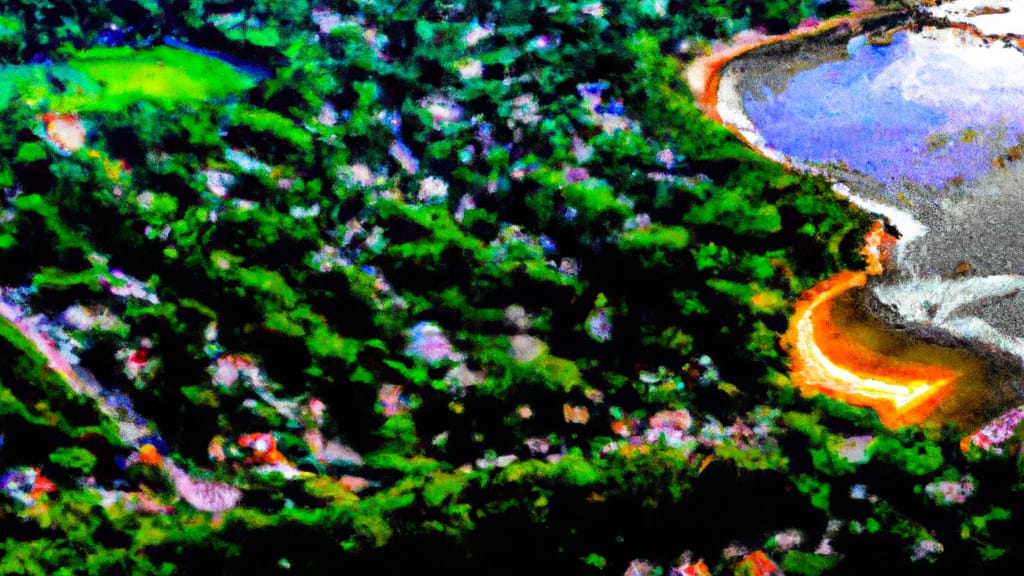East Lyme, Connecticut painted from the sky