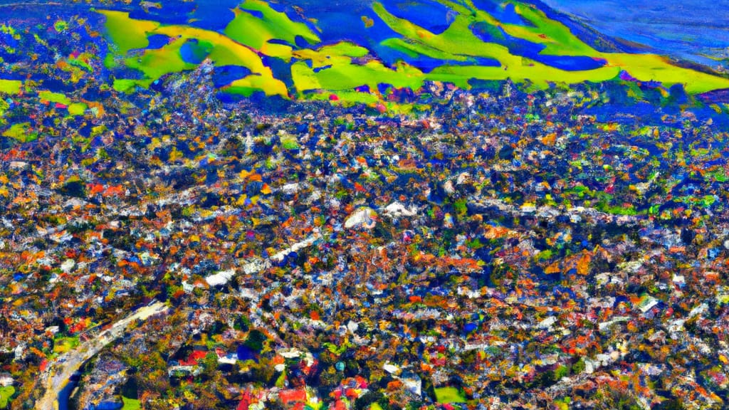 El Sobrante, California painted from the sky