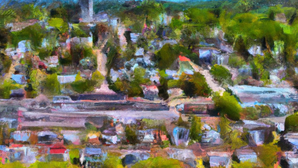 Ellsworth, Maine painted from the sky
