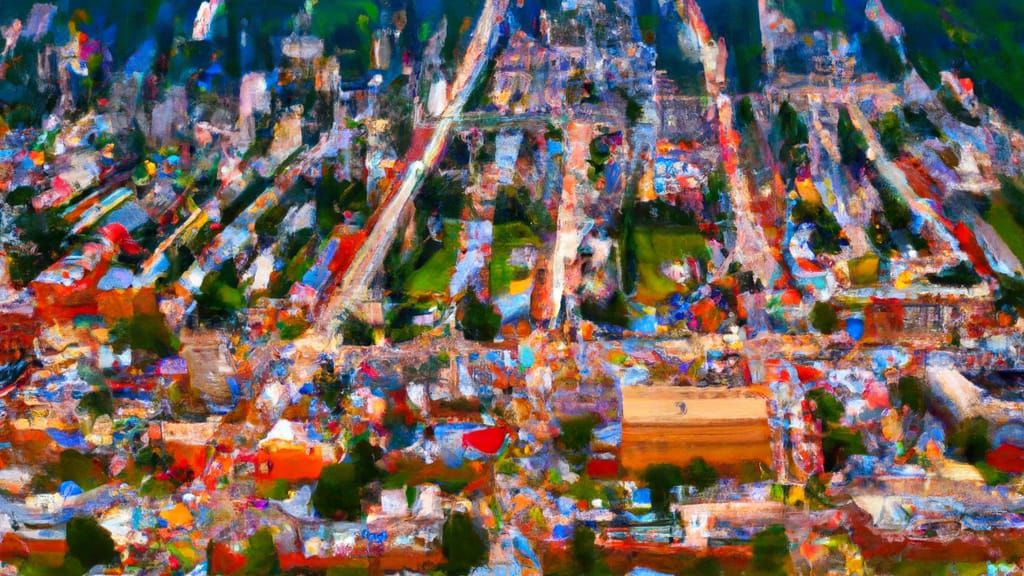 Ellwood City, Pennsylvania painted from the sky