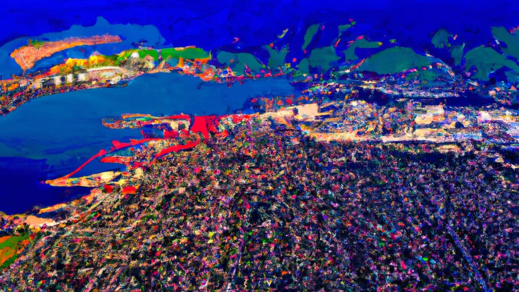Emeryville, California painted from the sky