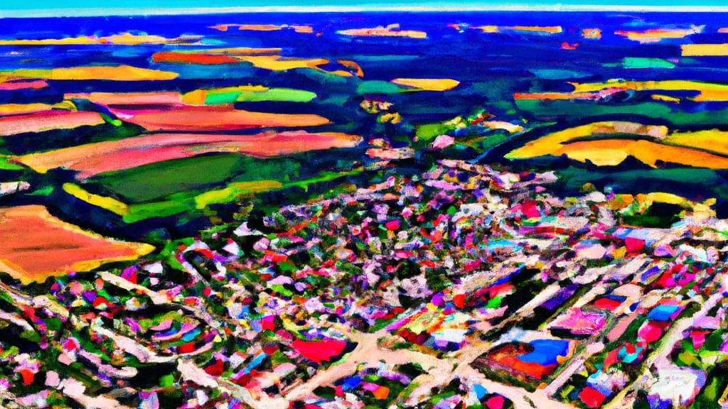 Eureka, Illinois painted from the sky