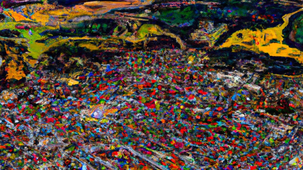 Exeter, California painted from the sky