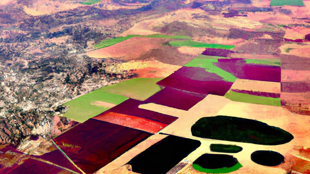 Farmersville, California painted from the sky