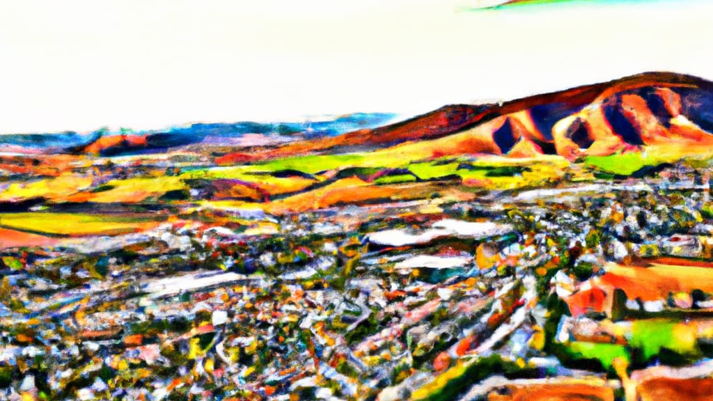 Fillmore, California painted from the sky