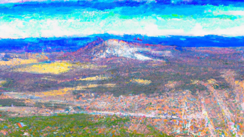 Flagstaff, Arizona painted from the sky