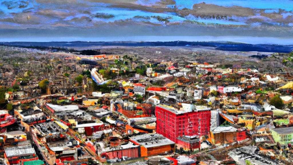 Florence, Alabama painted from the sky