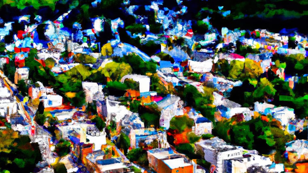 Franklin, Pennsylvania painted from the sky