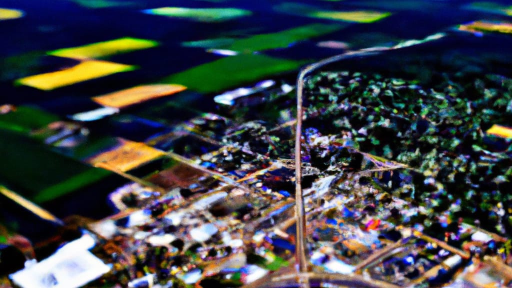 Fresno, Texas painted from the sky