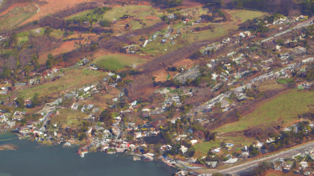 Geneva, New York painted from the sky