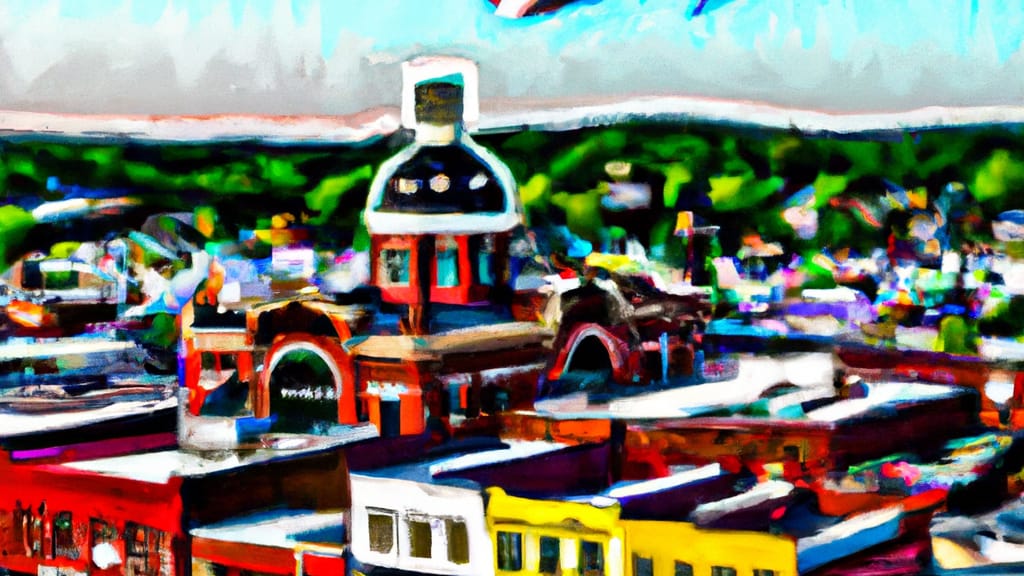 Georgetown, Kentucky painted from the sky