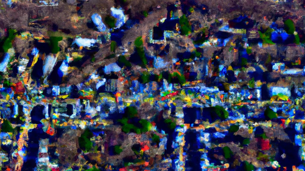 Georgetown, Massachusetts painted from the sky