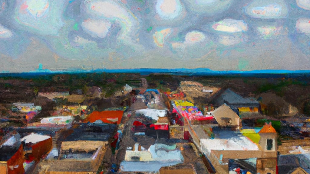 Georgetown, Texas painted from the sky
